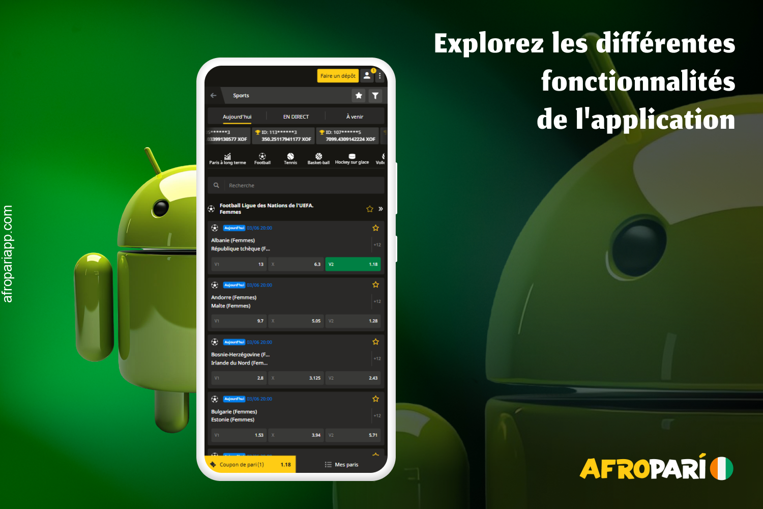 Découvrez toutes les fonctionnalités de l'application AfroPari