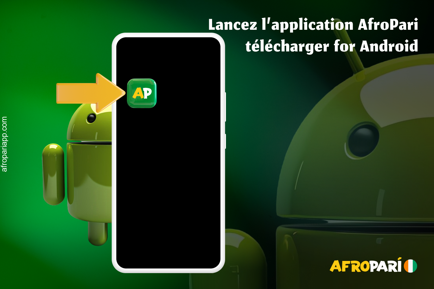 Lancez AfroPari depuis votre écran d’accueil une fois l’application installée avec succès
