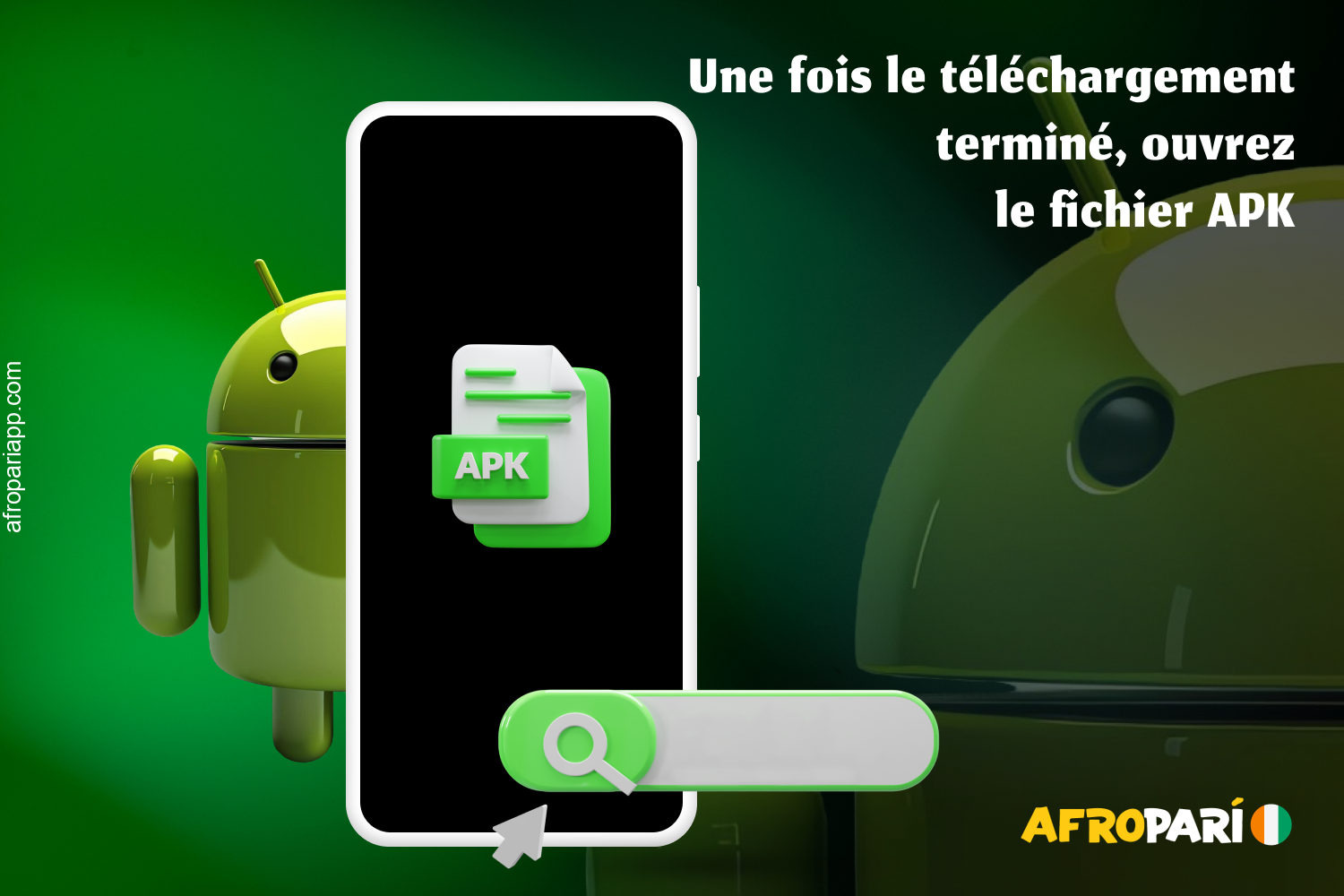 Recherchez le fichier APK AfroPari dans le gestionnaire de fichiers